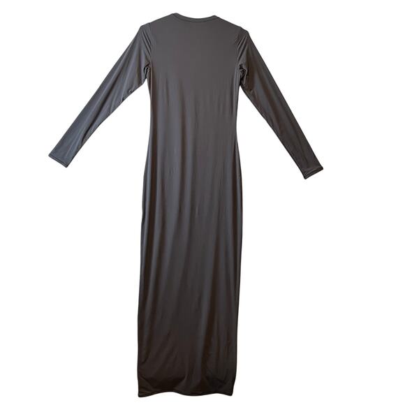 SKIMS Fits Everybody Crew Neck Long Sleeve Dress Size Large‎ Dark Gray - Picture 4 of 5